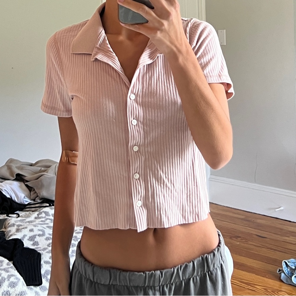 Abercrombie light pink shirt